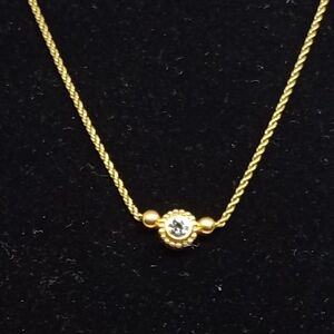 Vintage Christian Dior Diamond Cubic Zirconia Rhinestone Rope Chain Necklace